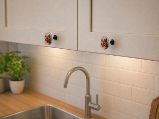 handmade star anise drawer pull transparent resin