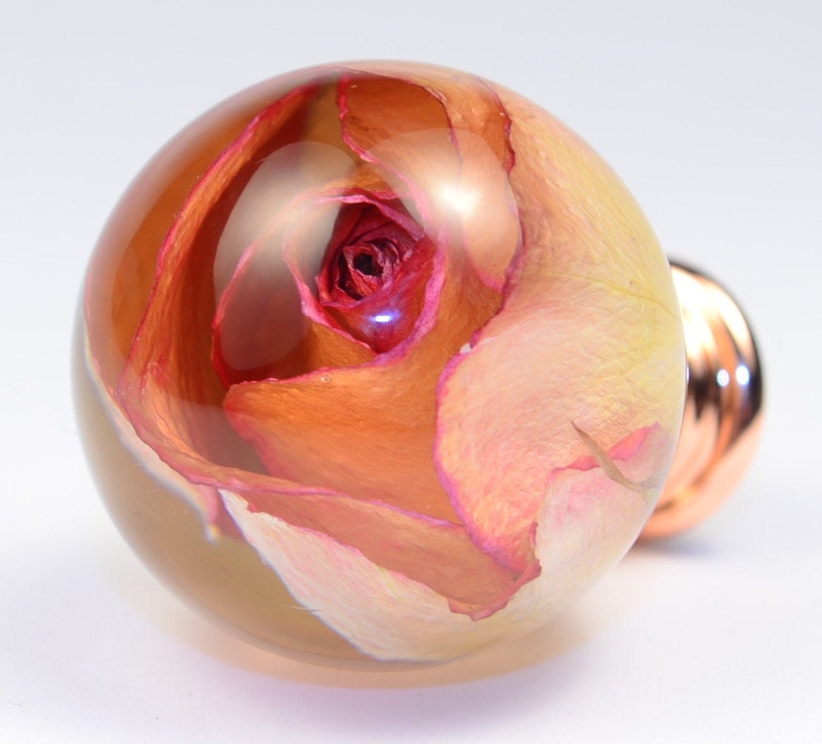 Real Tea Rose Resin Drawer Knobs Kitchen Cupboard Knob Handmade Cabinet Door Knob Furniture Door Knob Unique Door Pulls