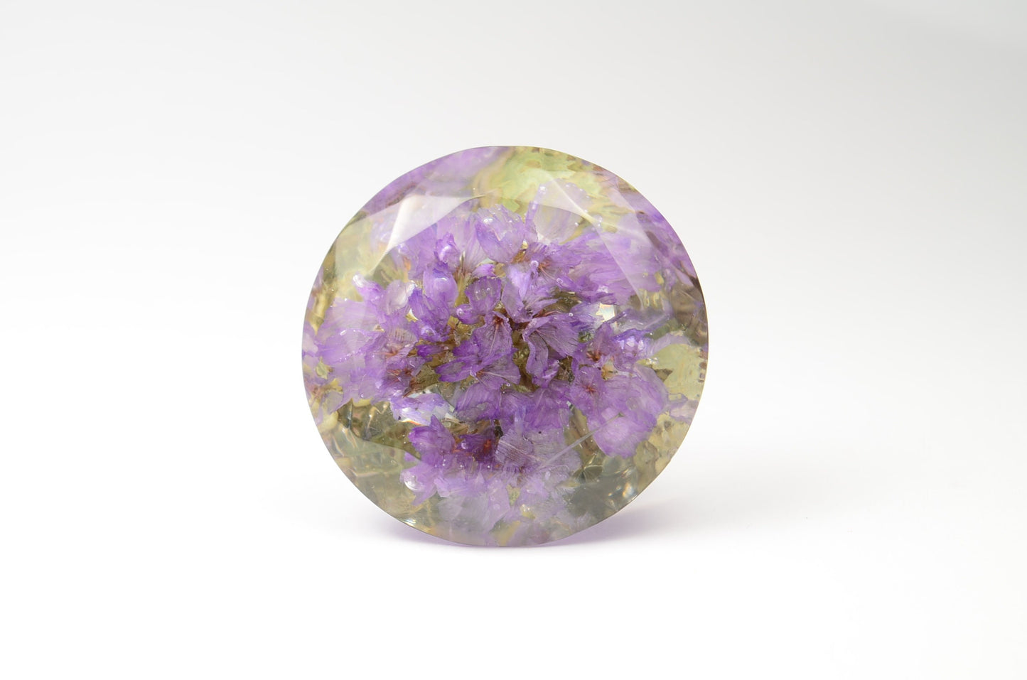 Cabinet knob - diamond shape - large - purple - front