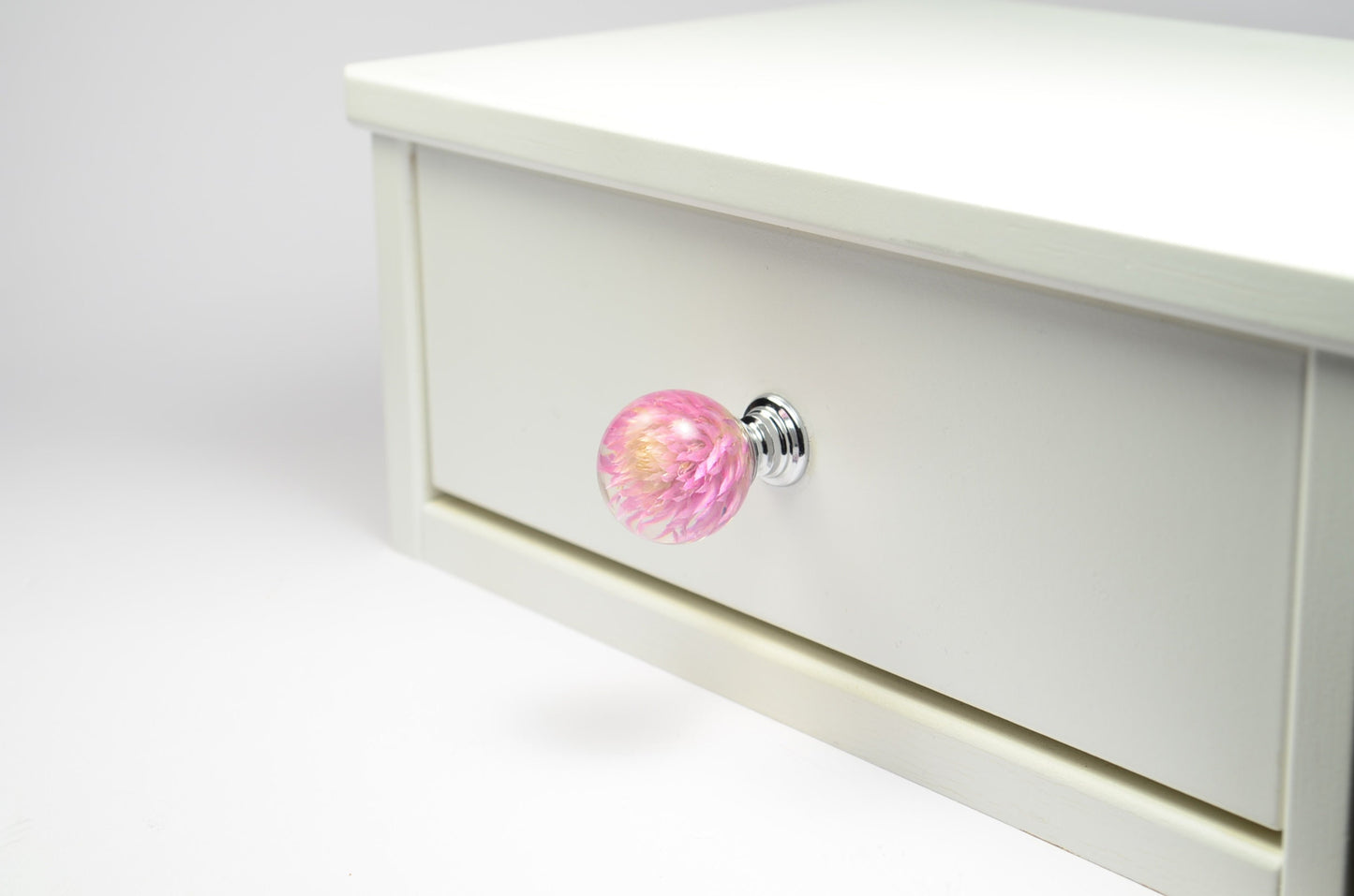 Real flower furniture knob
