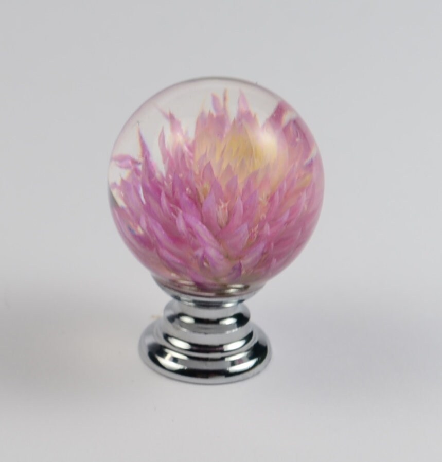 Set 4 Real Flowers Resin Knobs , Unique Gift Handmade , Knobs for Drawers , Cabinet Knobs Kitchen , Gift for Her