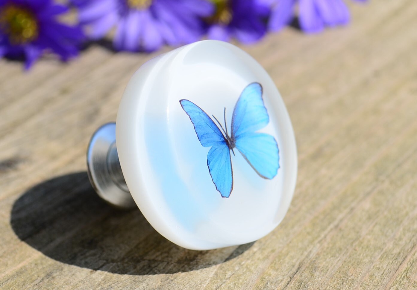 Blue Butterfly cabinet drawer knobs