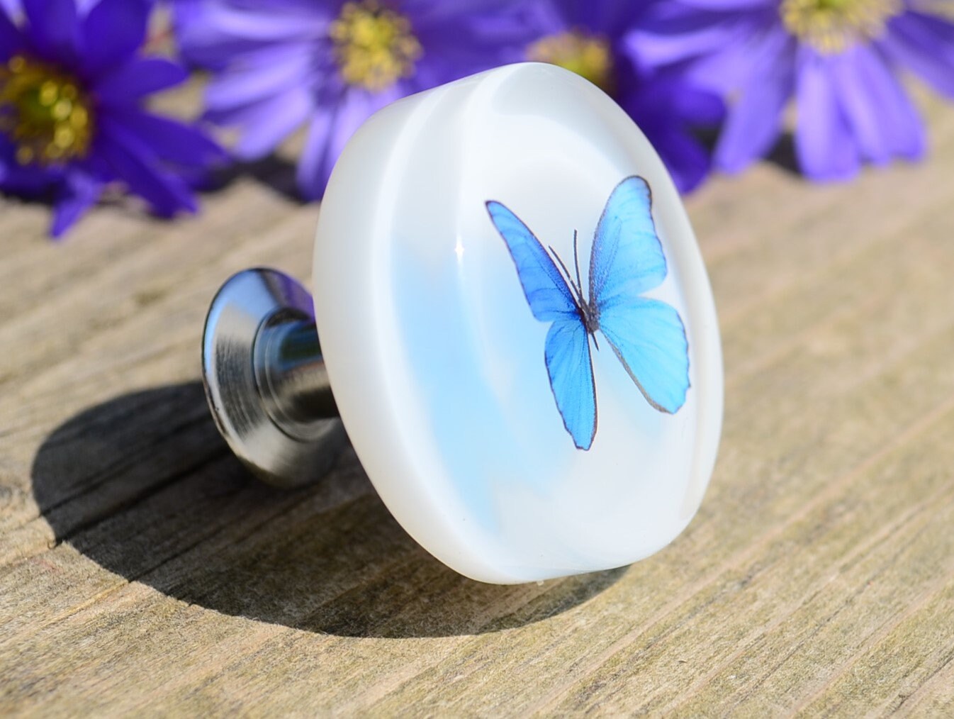Blue Butterfly cabinet drawer knobs