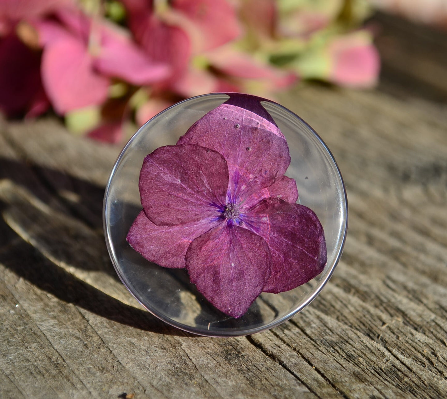 Boho style Big real Flower Cabinet Knobs in Romantic Burgundy Colour, Elegant Drawer Pull, Home decor