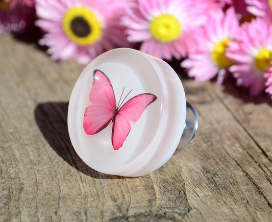Red butterfly 3D cabinet knobs , handmade perfect gift for her, cabinet pulls