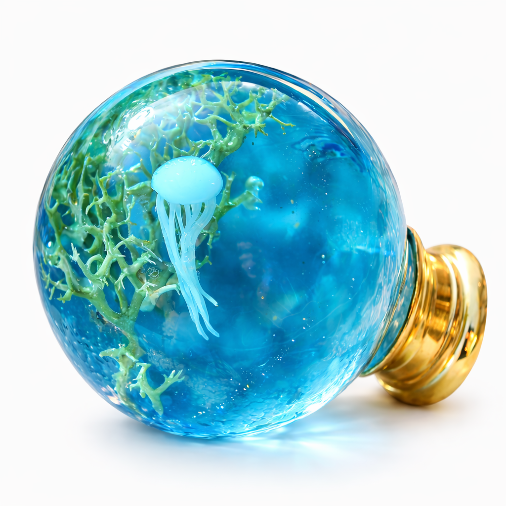 Jellyfish Resin Knob – Luxury Ocean Inspired Cabinet Hardware