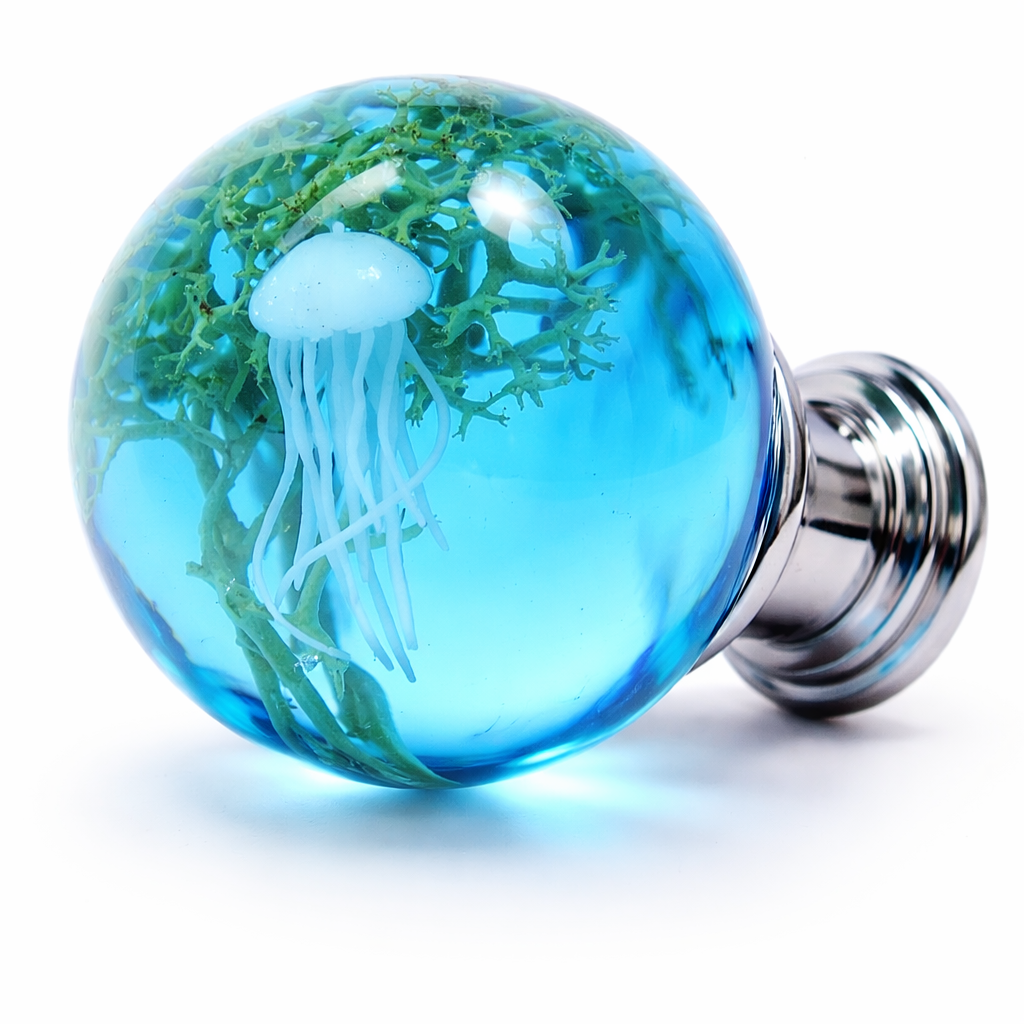 Jellyfish Resin Knob – Luxury Ocean Inspired Cabinet Hardware