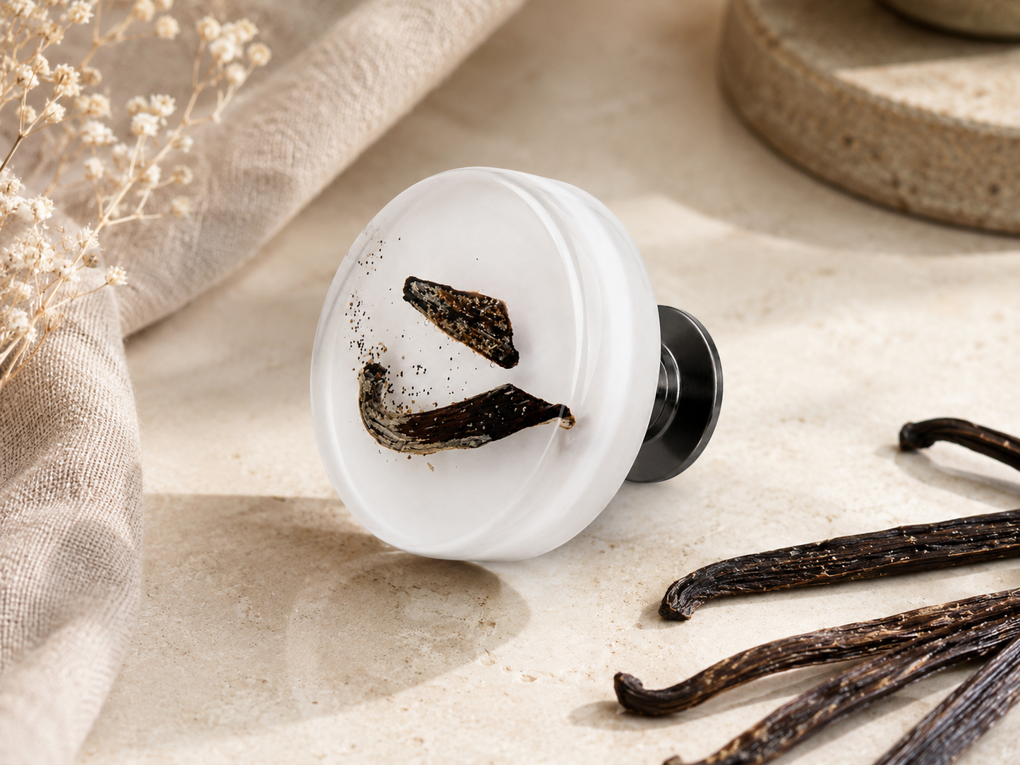 Vanilla Pod Resin Cabinet Knob – Herbs & Spices Decor Drawer Handle | Mini Earth Wonders