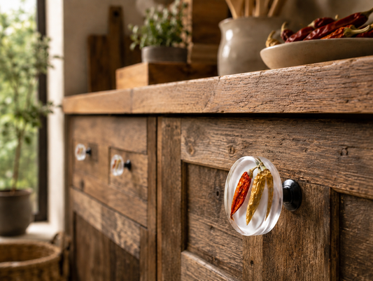hot pepper drawer handle clear resin