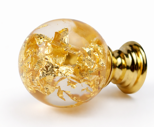 Luxury gold cabinet knob handmade clear resin furniture hardware