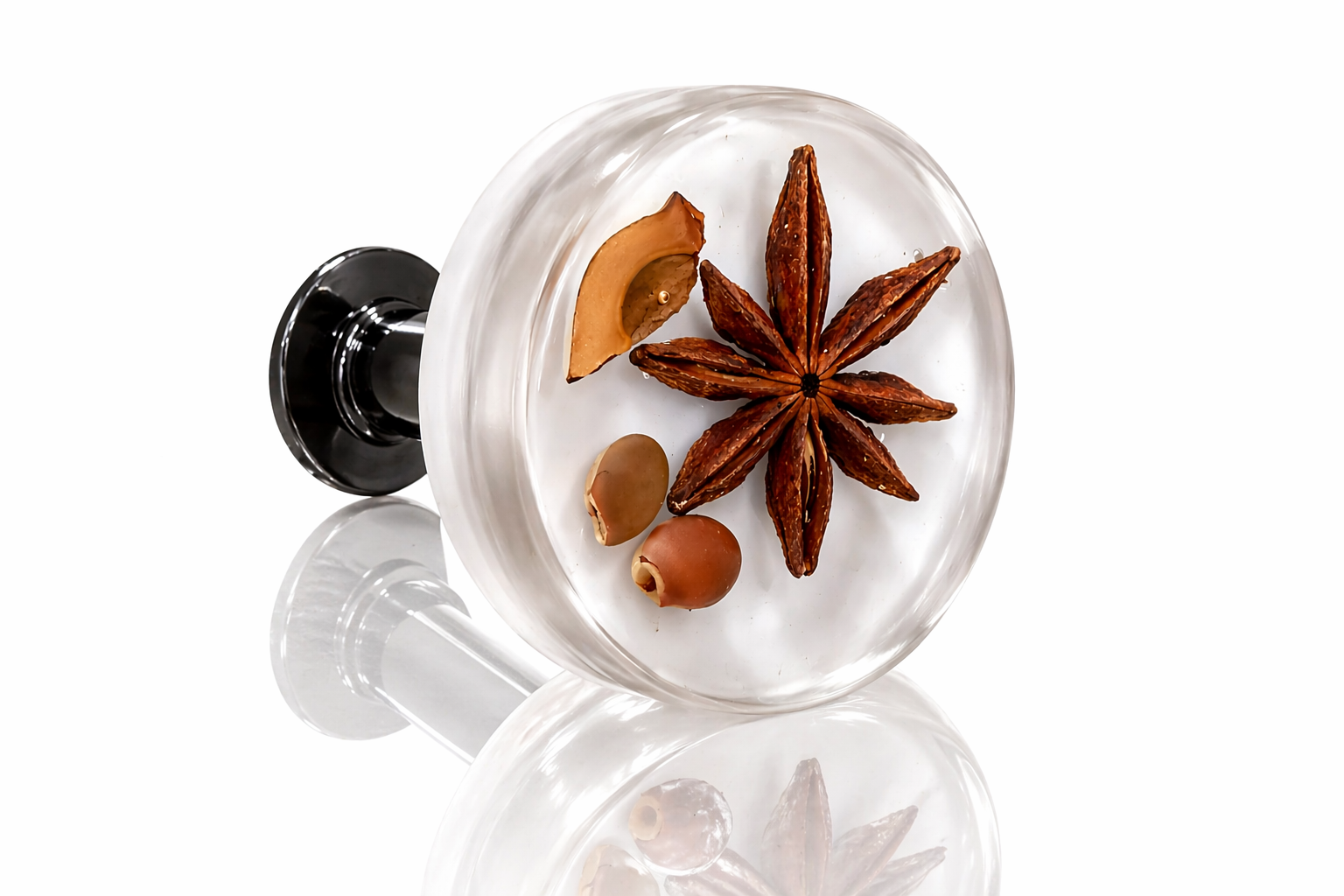 handmade star anise drawer pull transparent resin