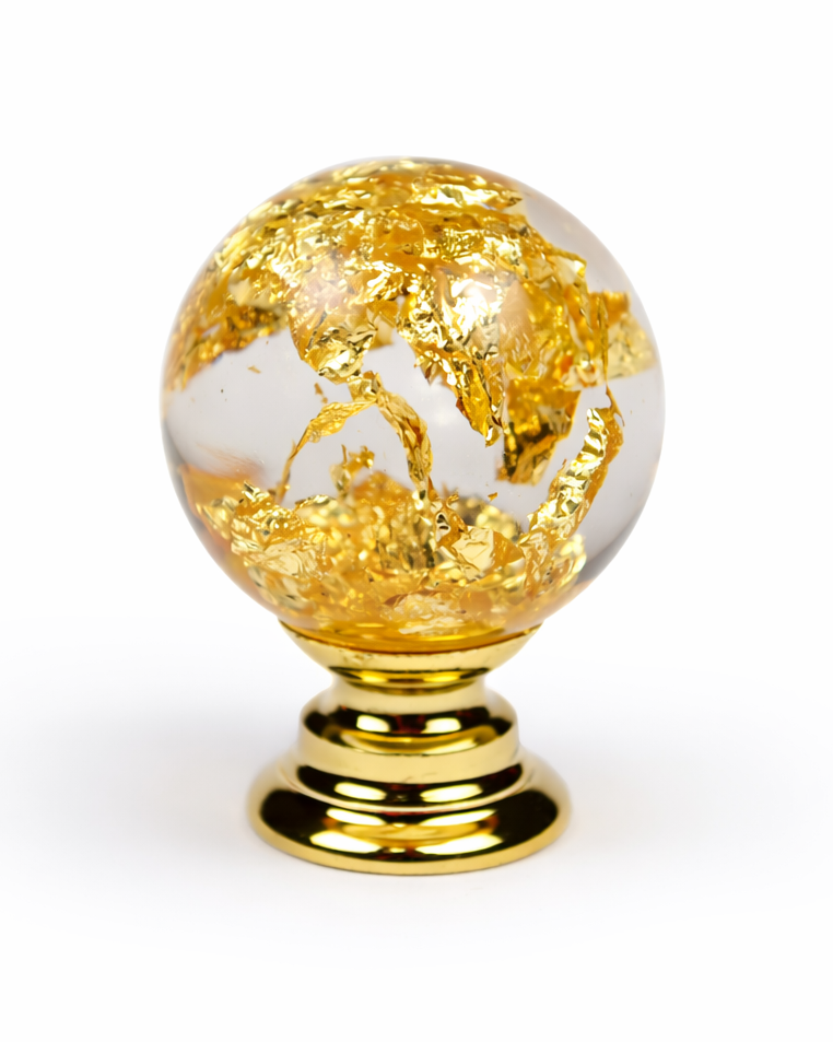 Decorative gold leaf cabinet knob for kitchen wardrobe drawers