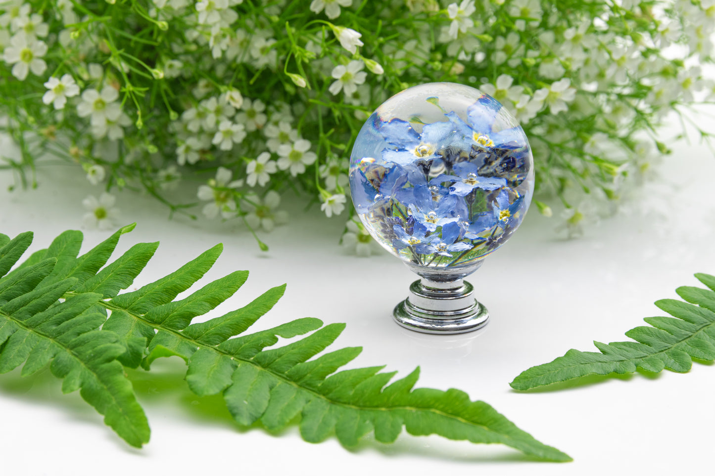 forget me not resin cabinet knob real flower drawer handle