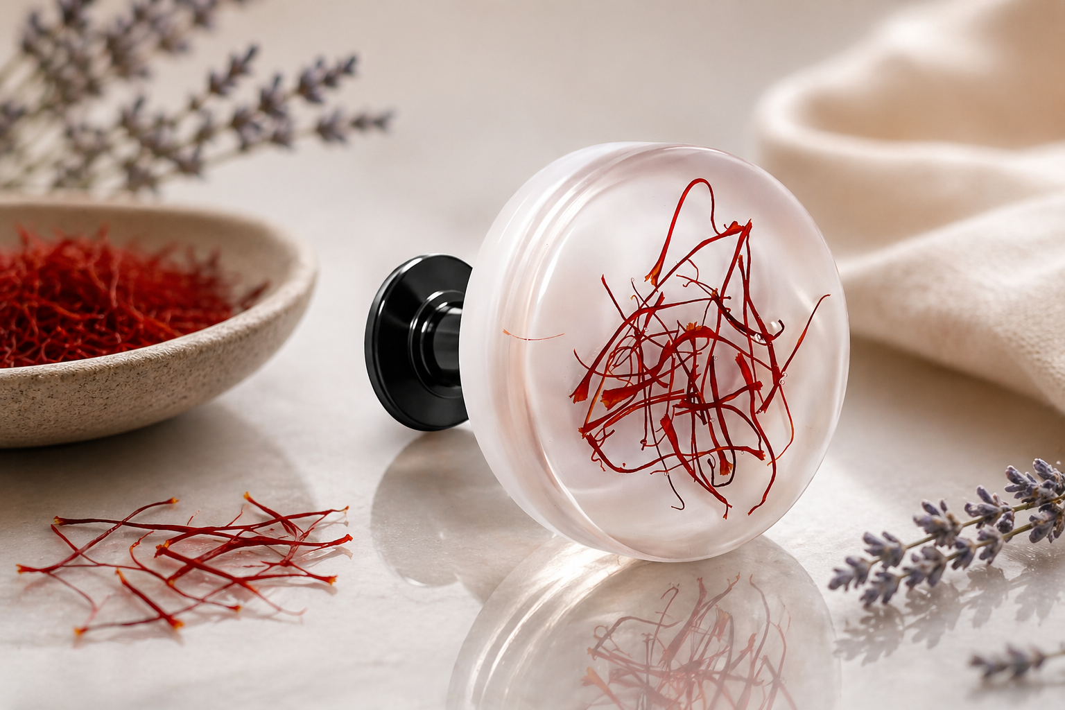 saffron resin cabinet knob handmade