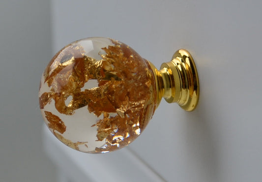 Gold flakes cabinet knob