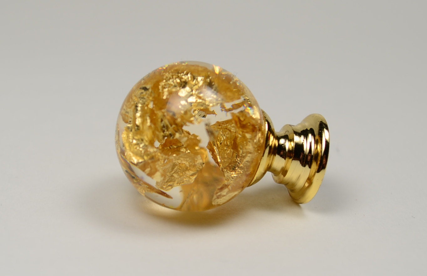 Gold flakes cabinet knob