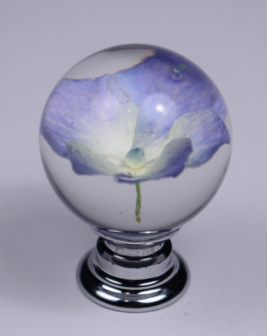 Blue Hydrangea Real Flower Resin Furniture Knobs , Cabinet Handmade Knobs , Special Christmas Gift for Her