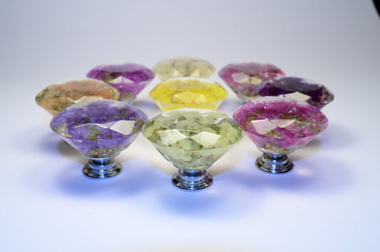 Plant Decor Home, Set of 9 Big With Real Wild Flower Drawer Knobs , Perfect present for women