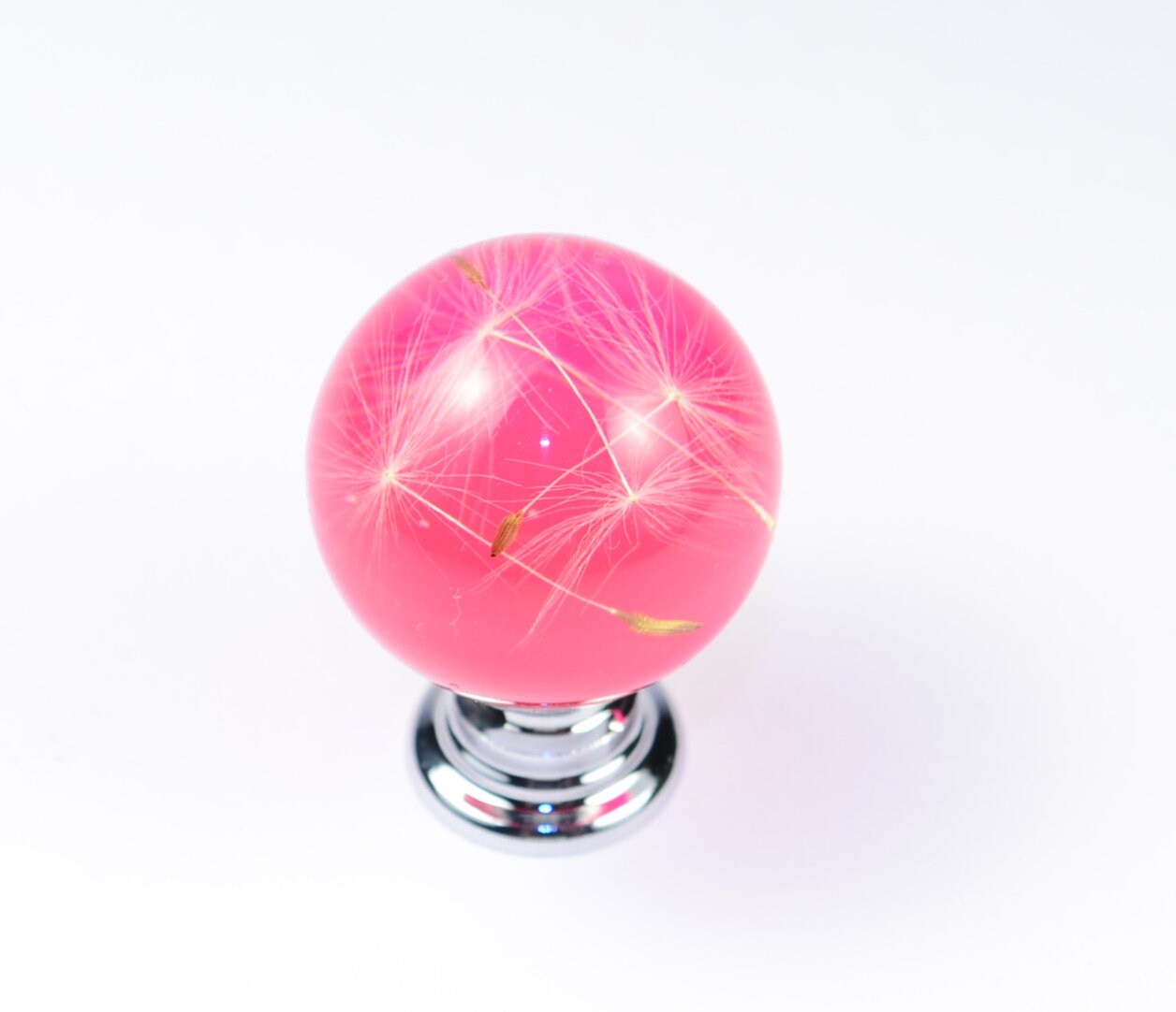 Set of 7 Real Dandelion Seeds Drawer Knobs , Dresser Furniture Knobs , Handmade Gift Knobs