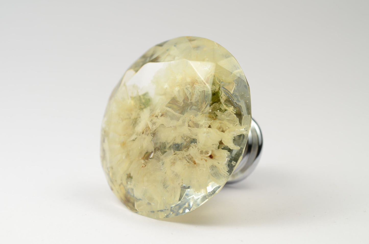 Diamond Shape , Resin Furniture Knobs , Natural White/Creamy Flower , Large Drawer Knobs , Kitchen Cupboard Handles, Home decor , Decoration