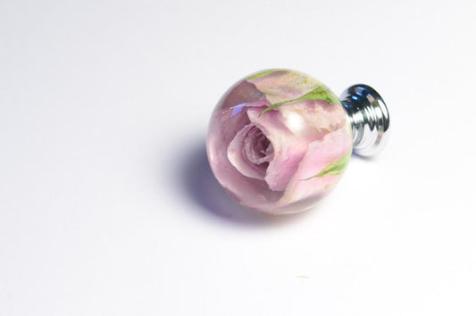 Real Lilac Rose Drawer Knob Handcrafted Cabinet Door Knob Living Room Cupboard knob Furniture door knob. Unique door pulls