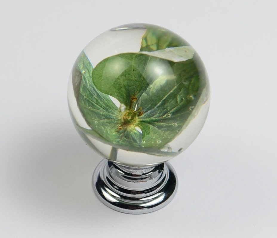 Personalized gifts Set of 6 Real Hydrangea Flowers Resin Knobs  Unique Gift for her drawer knobs home decor