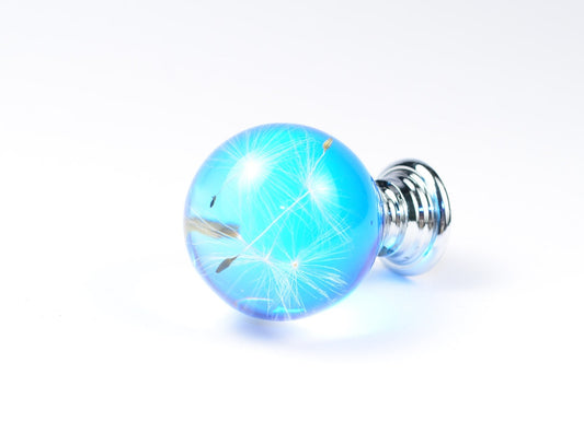 Sky Blue Real Dandelion Seeds Drawer Dresser Furniture Sky blue Knobs Handmade Gift Knobs
