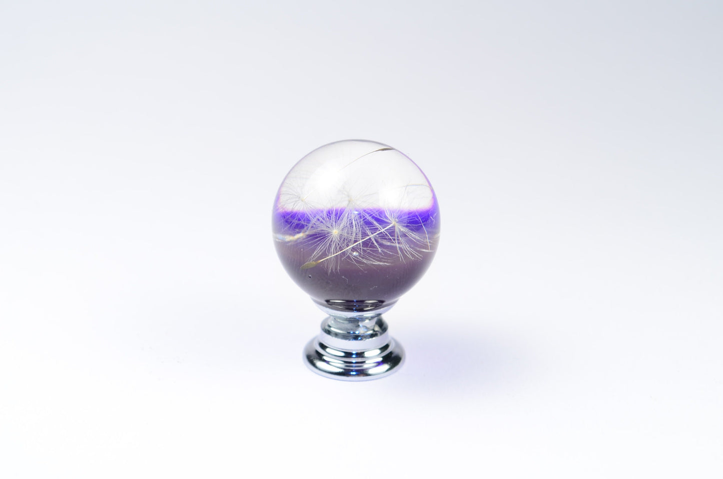Real Dandelion Seeds Drawer Dresser Furniture Purple Knobs Handmade Gift Knobs