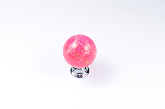 Real Dandelion Seeds Drawer Dresser Furniture Pink Knobs Handmade Gift Knobs