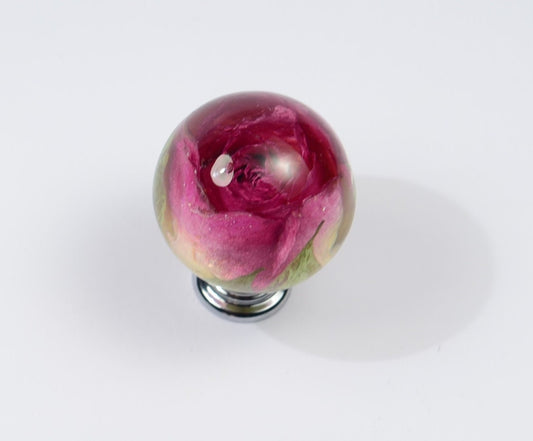 Dark Pink Rose Drawer Knobs Kitchen Cupboard knob Furniture door knob Unique door pulls Handmade cabinet door knob