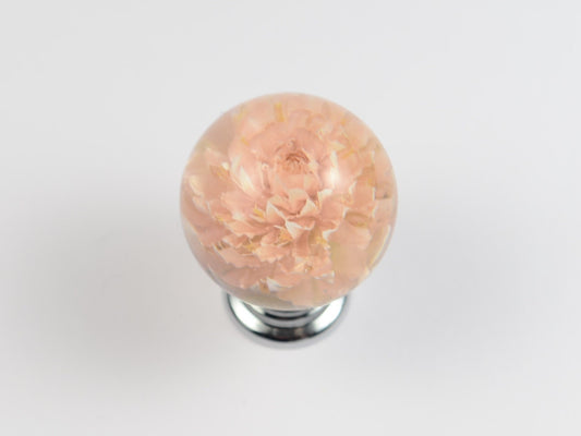 Salmon Real flower Resin Furniture Knobs , Personalized gifts for Her , Kitchen Knobs
