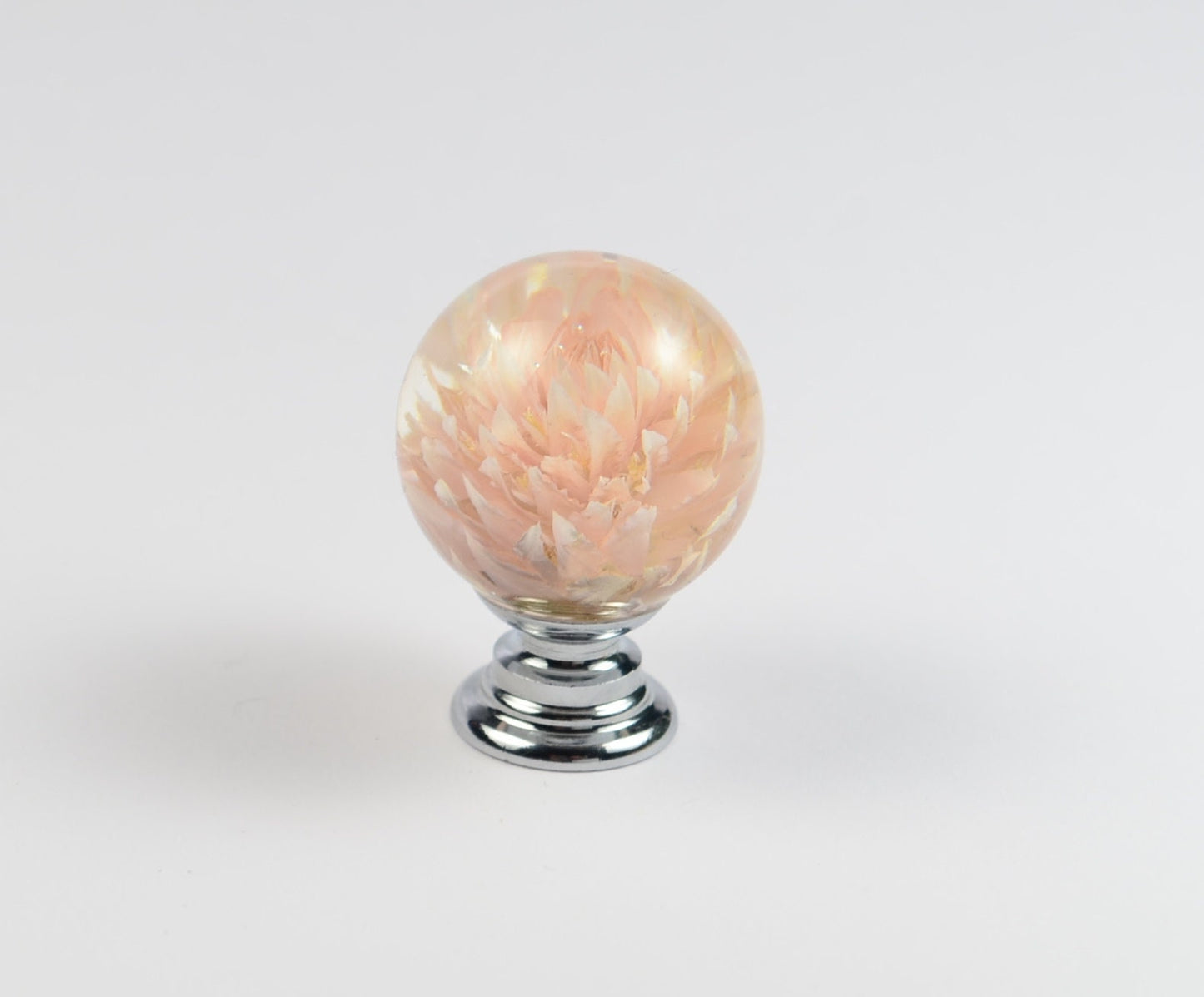 Salmon Real flower Resin Furniture Knobs , Personalized gifts for Her , Kitchen Knobs