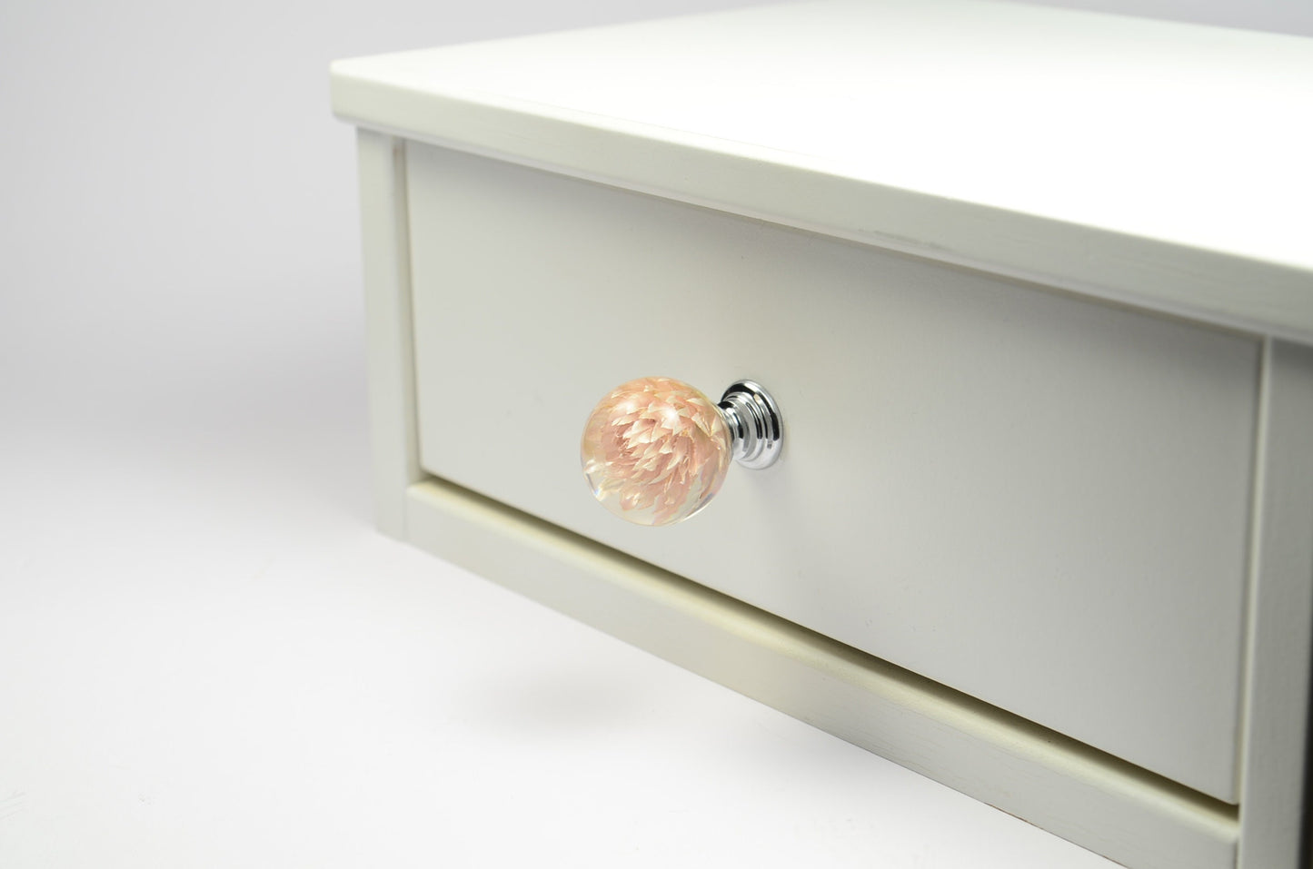 Salmon Real flower Resin Furniture Knobs , Personalized gifts for Her , Kitchen Knobs