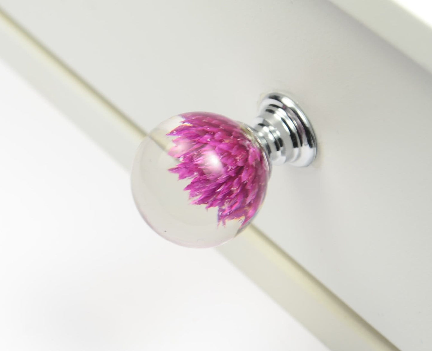 Set 4 Real Flowers Resin Knobs , Unique Gift Handmade , Knobs for Drawers , Cabinet Knobs Kitchen , Gift for Her