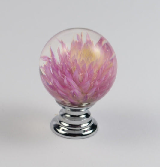 Real flower furniture knob