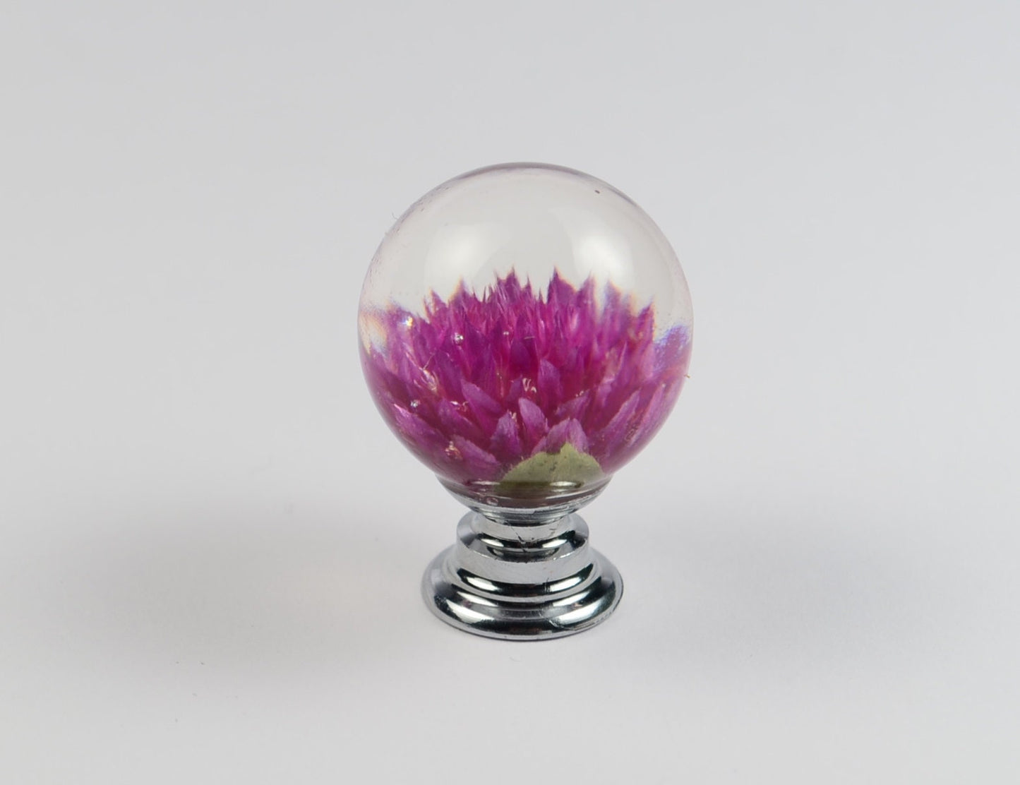 Dark pink  Real flower Resin Furniture Knobs
