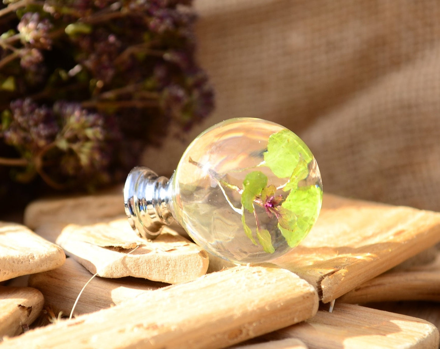 Kitchen Herbs knob, Marjoram kitchen pulls,