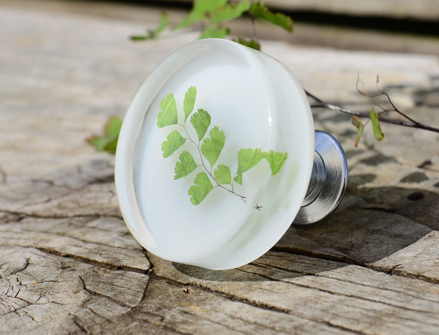 Real green leaves cabinet knobs, Elegant drawer pulls green leaves