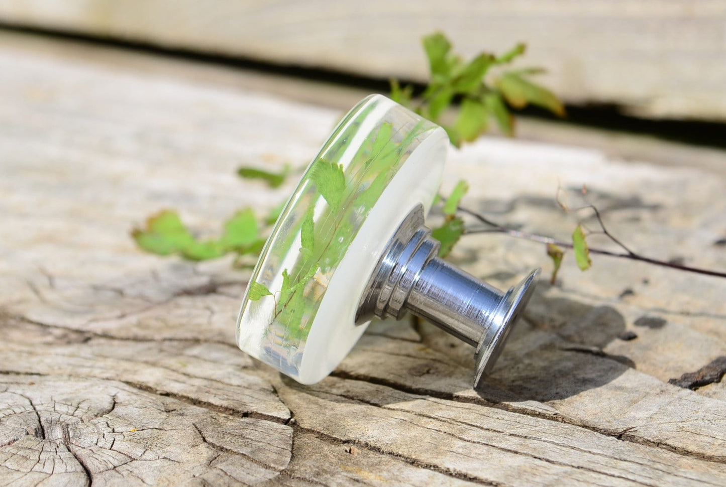 Real green leaves cabinet knobs, Elegant drawer pulls green leaves