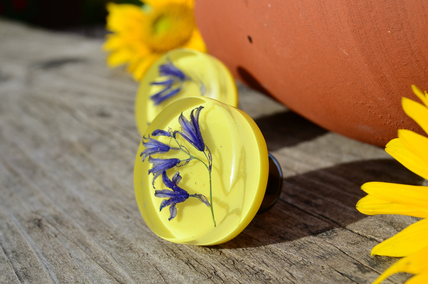 Real Blue flowers cabinet knobs, Special gift for her, Drawer pulls