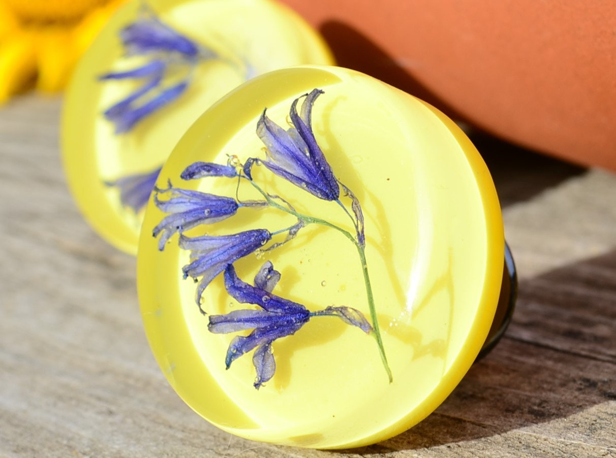 Real Blue flowers cabinet knobs, Special gift for her, Drawer pulls