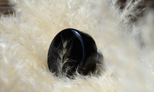 Real delicate grass in cabinet knob in elegant a black version, Summer gift