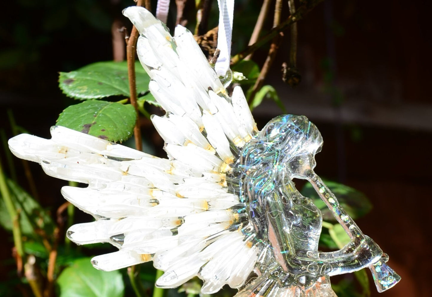 Christmas tree decoration Angel made from natural flower petals