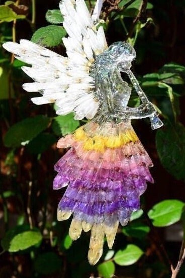 Christmas tree decoration Angel made from natural flower petals