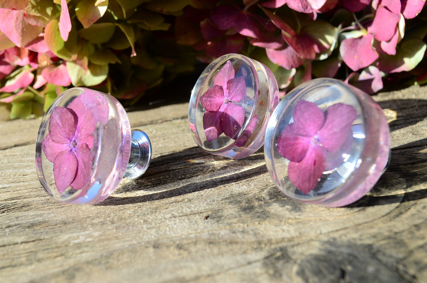Boho style Big real Flower Cabinet Knobs in Romantic Burgundy Colour, Elegant Drawer Pull, Home decor