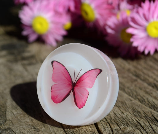 Red butterfly 3D cabinet knobs , handmade perfect gift for her, cabinet pulls